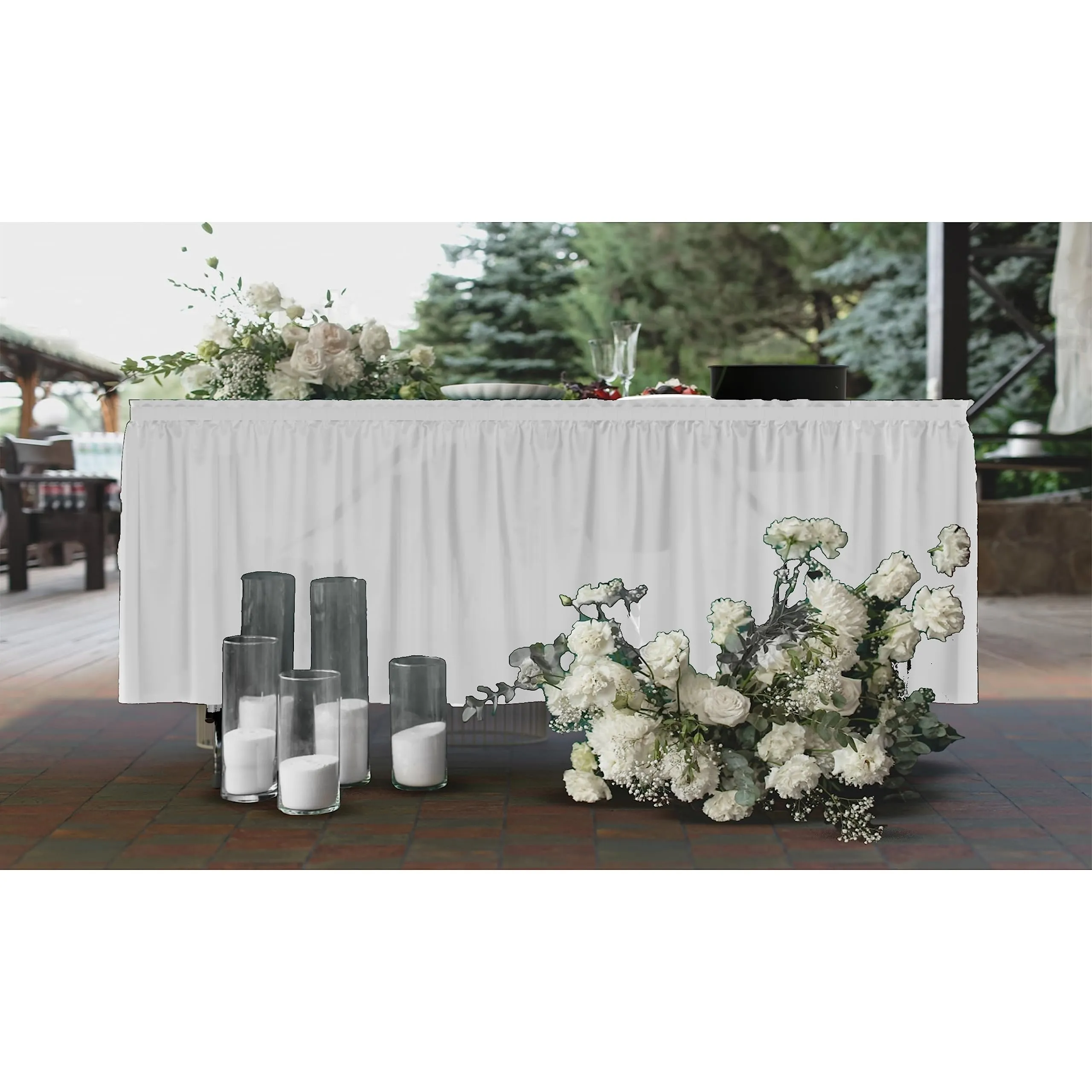 White Plastic Table Skirt