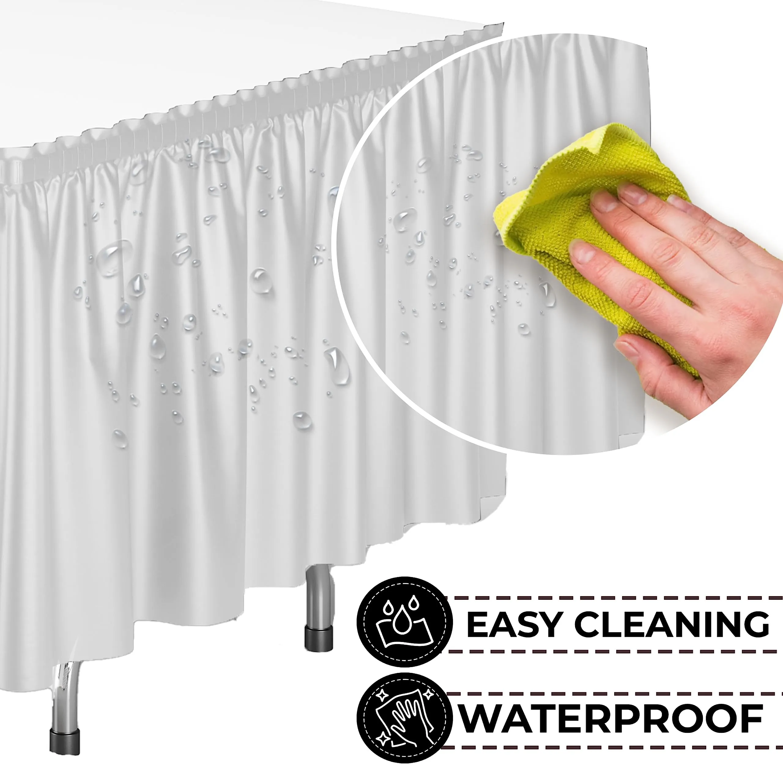 White Plastic Table Skirt