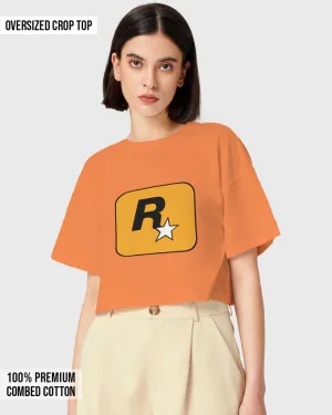 Womens Oversized Cropped TShirt Gaming Gta 1