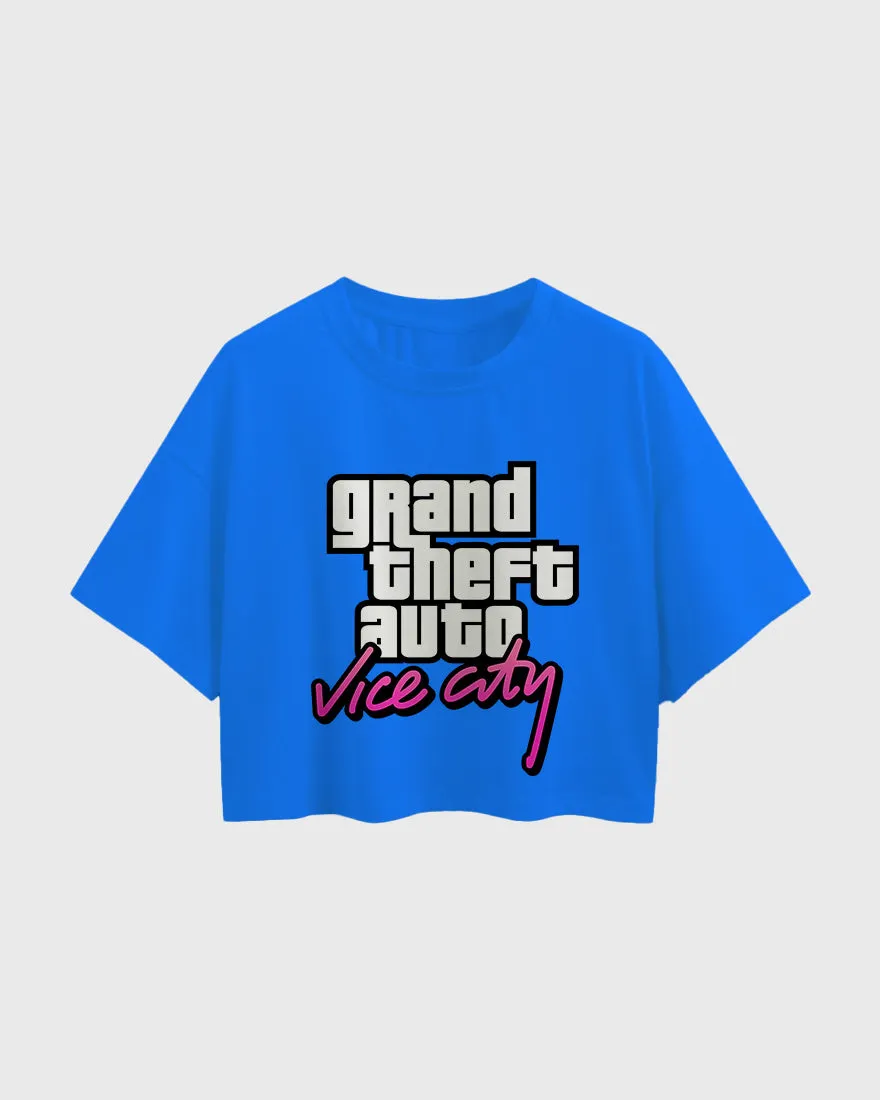 Womens Oversized Cropped TShirt Gaming Gta 4