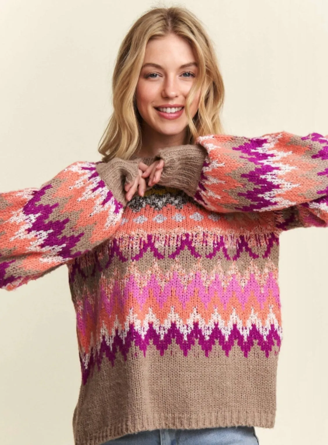 Zig Zag Fair Isle Sweater